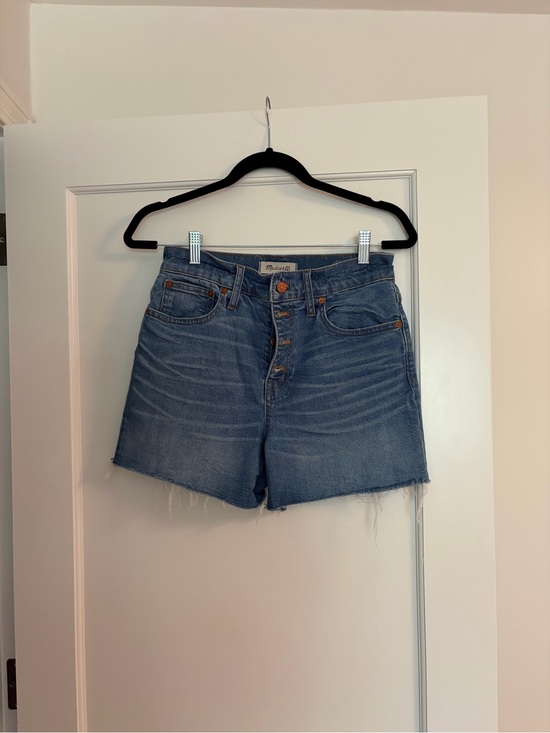Madewell Pants - Madewell Blue High-Rise Button-Fly Denim Shorts